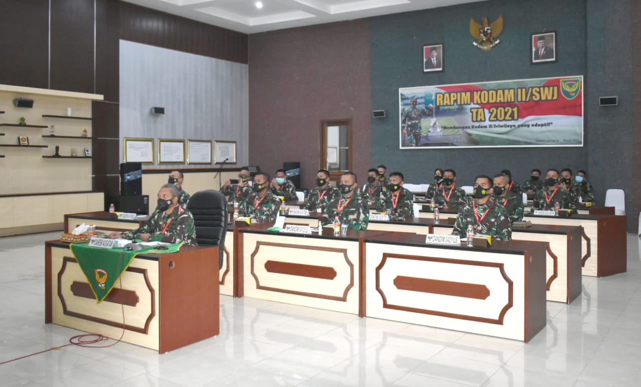 DANREM 043/GATAM IKUTI RAPIM KODAM II/SRIWIJAYA TAHUN 2021