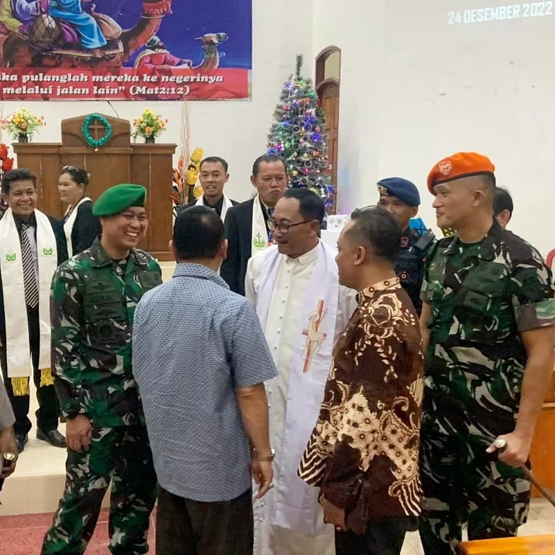 Bersama Forkopimda, Danlanud BNY Tinjau Pengamanan Perayaan Malam Natal di Kota Bandar Lampung dan Kab Tulang Bawang