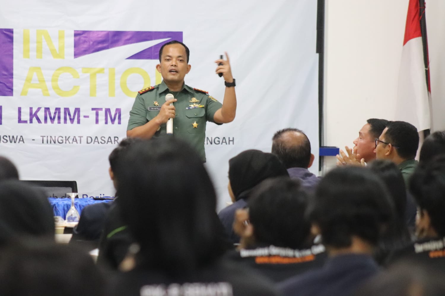 Jadi pemateri  latihan keterampilan menajemen mahasiswa tingkat dasar oleh BEM IIB Darmajaya, ini yang disampaikan Kabid Humas Polda Lampung